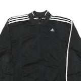 ADIDAS Mens Black & White Track Jacket L Polyester Blend Casual Zip Pockets