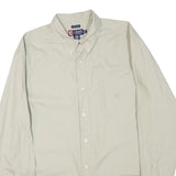 CHAPS Mens Beige Cotton Blend Shirt XL Button Down Pocket Classic Casual