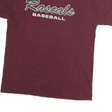 PORT & COMPANY Mens Maroon Rascals Baseball T-Shirt M Short Sleeve Crew Neck