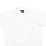 COPACABANA Mens White Shirt L Polyester Blend Embroidered Pattern Short Sleeve