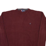 CHAPS RALPH LAUREN Mens Maroon Plain Crew Neck Basic Knit L Cotton Blend Jumper