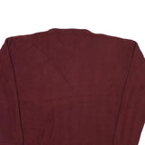 CHAPS RALPH LAUREN Mens Maroon Plain Crew Neck Basic Knit L Cotton Blend Jumper