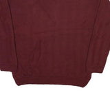 CHAPS RALPH LAUREN Mens Maroon Plain Crew Neck Basic Knit L Cotton Blend Jumper