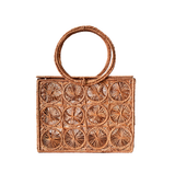 Mambo Palm Bag - Straw Bag - Hand Woven Iraca Palm Bag, Top Handle Purse