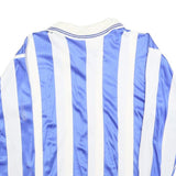 PUMA Boys Blue & White Stripe Football Shirt L Long Sleeve Collared