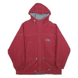 ZEMBLA Mens Red Cotton Blend Hooded Jacket L Zip Casual Streetwear