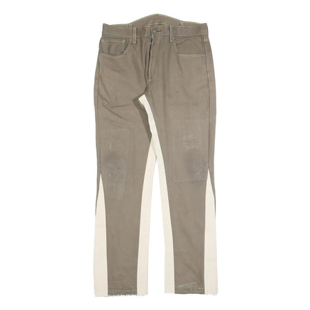 LEVI'S 501 Mens Jeans Beige & Cream Regular Straight Denim W34 L30 Button