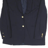 Navy Womens Classic Button Polyester Blend Jacket UK 8 Tailored Plain Elegant