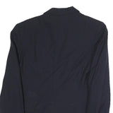 Navy Womens Classic Button Polyester Blend Jacket UK 8 Tailored Plain Elegant