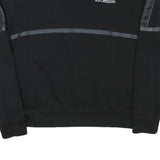 KAPPA Womens Black Crew Neck M Logo Sweatshirt Cotton Blend Casual Sporty