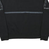 KAPPA Womens Black Crew Neck M Logo Sweatshirt Cotton Blend Casual Sporty