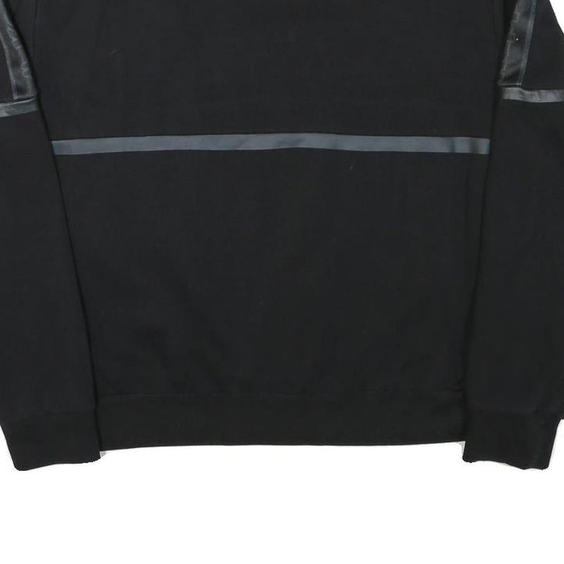 KAPPA Womens Black Crew Neck M Logo Sweatshirt Cotton Blend Casual Sporty