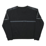 KAPPA Womens Black Crew Neck M Logo Sweatshirt Cotton Blend Casual Sporty