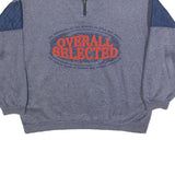 C&A Mens Grey Blue Sweatshirt Quarter Zip XL Cotton Blend Casual Pullover