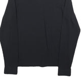 FRED PERRY Mens Black Long Sleeve Plain L Cotton Blend Polo Shirt Button Collar