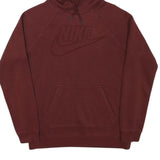 NIKE Mens Maroon Hoodie S Cotton Blend Pullover Casual Sports Sweatshirt