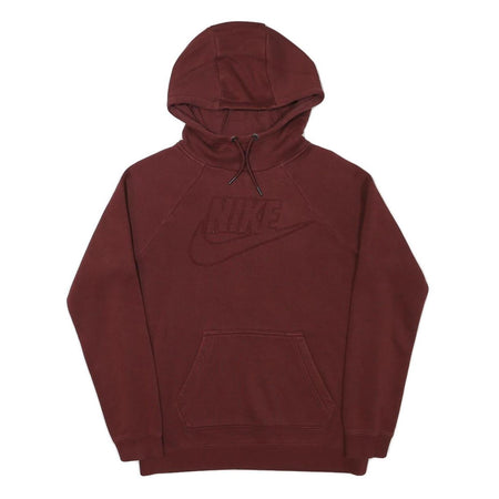 NIKE Mens Maroon Hoodie S Cotton Blend Pullover Casual Sports Sweatshirt