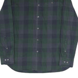 THE NORTH FACE Mens Blue & Green Regular Fit Cotton Blend Shirt M Check Long