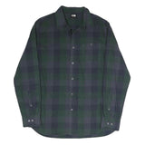 THE NORTH FACE Mens Blue & Green Regular Fit Cotton Blend Shirt M Check Long