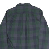 THE NORTH FACE Mens Blue & Green Regular Fit Cotton Blend Shirt M Check Long