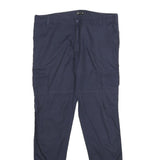CHICOREE Womens Regular Navy Blue Cotton Blend Zip Trousers W32 L30 Casual Pants