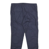 CHICOREE Womens Regular Navy Blue Cotton Blend Zip Trousers W32 L30 Casual Pants