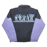 POLAR PATROL Mens Black & Lilac Abstract Nylon Jacket M Zip Casual