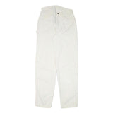 DICKIES Mens Cotton Blend White Relaxed Straight Trousers W30 L34 Workwear Zip