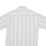 MICHAEL KAUF Mens Blue & Cream Casual Cotton Blend Shirt L Summer Style