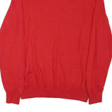 TOMMY HILFIGER Mens Red Cotton Blend Plain V-Neck Basic Knit L Jumper Sweatshirt
