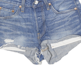 LEVI'S Womens Shorts Blue Denim Casual Cut-Off XXS W24 Distressed