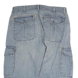 SAVVY Mens Denim Blue Cargo Shorts L W36 Comfortable Fit Casual Style
