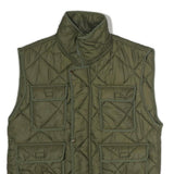 DIEKS Mens Green Quilted Sleeveless Jacket M Polyester Zip Pockets