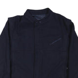 REPORTER Mens Navy Blue Zip Jacket L Cotton Blend Casual Outerwear