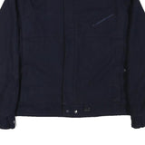 REPORTER Mens Navy Blue Zip Jacket L Cotton Blend Casual Outerwear
