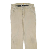 CARHARTT Mens Cotton Blend Beige Regular Straight Leg Trousers W33 L32 Durable