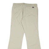 DICKIES Womens Cotton Blend Cream Regular Wide-Leg Trousers W32 L30 Casual