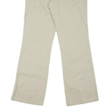 DICKIES Womens Cotton Blend Cream Regular Wide-Leg Trousers W32 L30 Casual