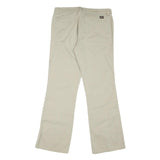 DICKIES Womens Cotton Blend Cream Regular Wide-Leg Trousers W32 L30 Casual