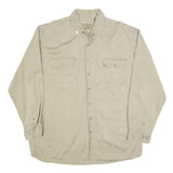 SCHMIDT Mens Beige Casual Shirt XL Cotton Blend Workwear Button Front