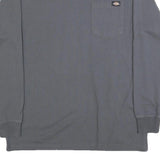 DICKIES Mens Grey Long Sleeve T-Shirt Crew Neck Cotton Blend Pocket M Casual