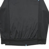 ADIDAS Womens Black & Light Blue Track Jacket L Polyester Zip Climacool