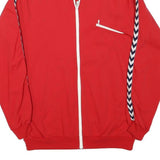 Mens Red Cotton Blend Zip Jacket XS Striped Tape Detail Casual Wear