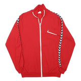 Mens Red Cotton Blend Zip Jacket XS Striped Tape Detail Casual Wear