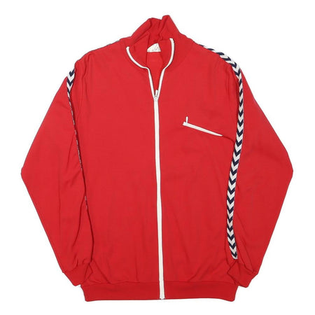 Mens Red Cotton Blend Zip Jacket XS Striped Tape Detail Casual Wear