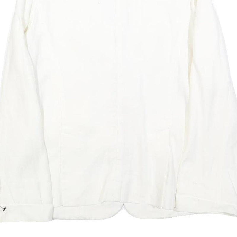 SONIA RYKIEL Womens White Linen Button Jacket S Plain Elegant Classic Tailored