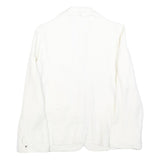 SONIA RYKIEL Womens White Linen Button Jacket S Plain Elegant Classic Tailored