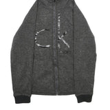 CALVIN KLEIN JEANS Mens Grey Acrylic Blend Zip Hoodie Jacket M Knit Casual