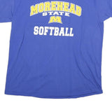 RUSSELL ATHLETIC Mens Blue Morehead State Softball T-Shirt XL Short Sleeve Crew