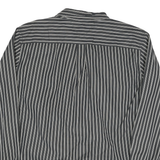 TOMMY HILFIGER Mens Black & Ivory Striped Cotton Blend Shirt XL Casual Formal